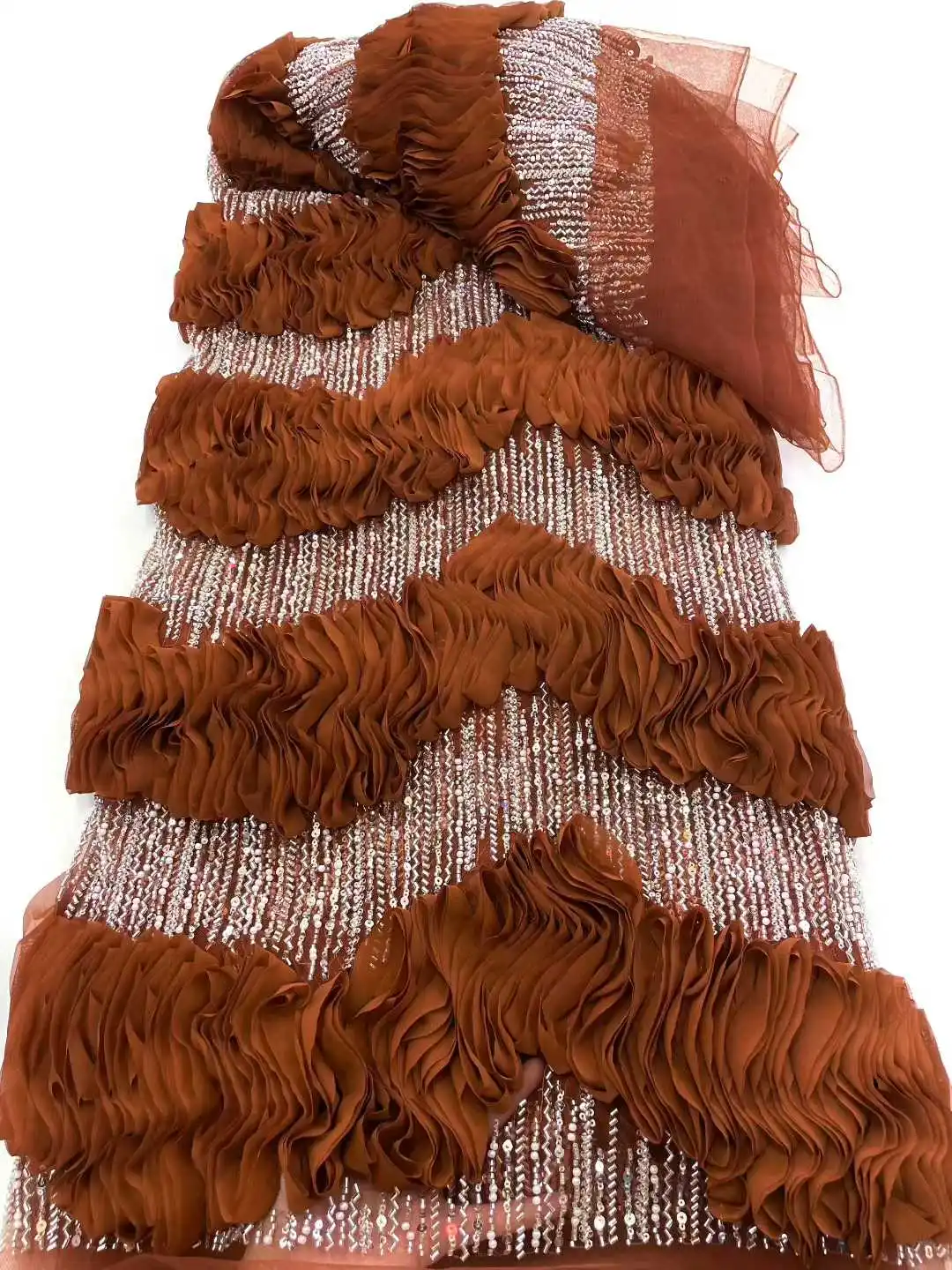 Kalume African Lace Fabric Embroidered Nigerian Lace Fabric with Bead Sequins High-quality African French Net Lace Fabric