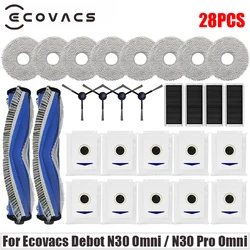 For Ecovacs Debot N30 OMNI / N30 PRO OMNI Vacuum Parts Main Roller Side Brush Hepa Filter Mop Cloth Dust Bag Accessories