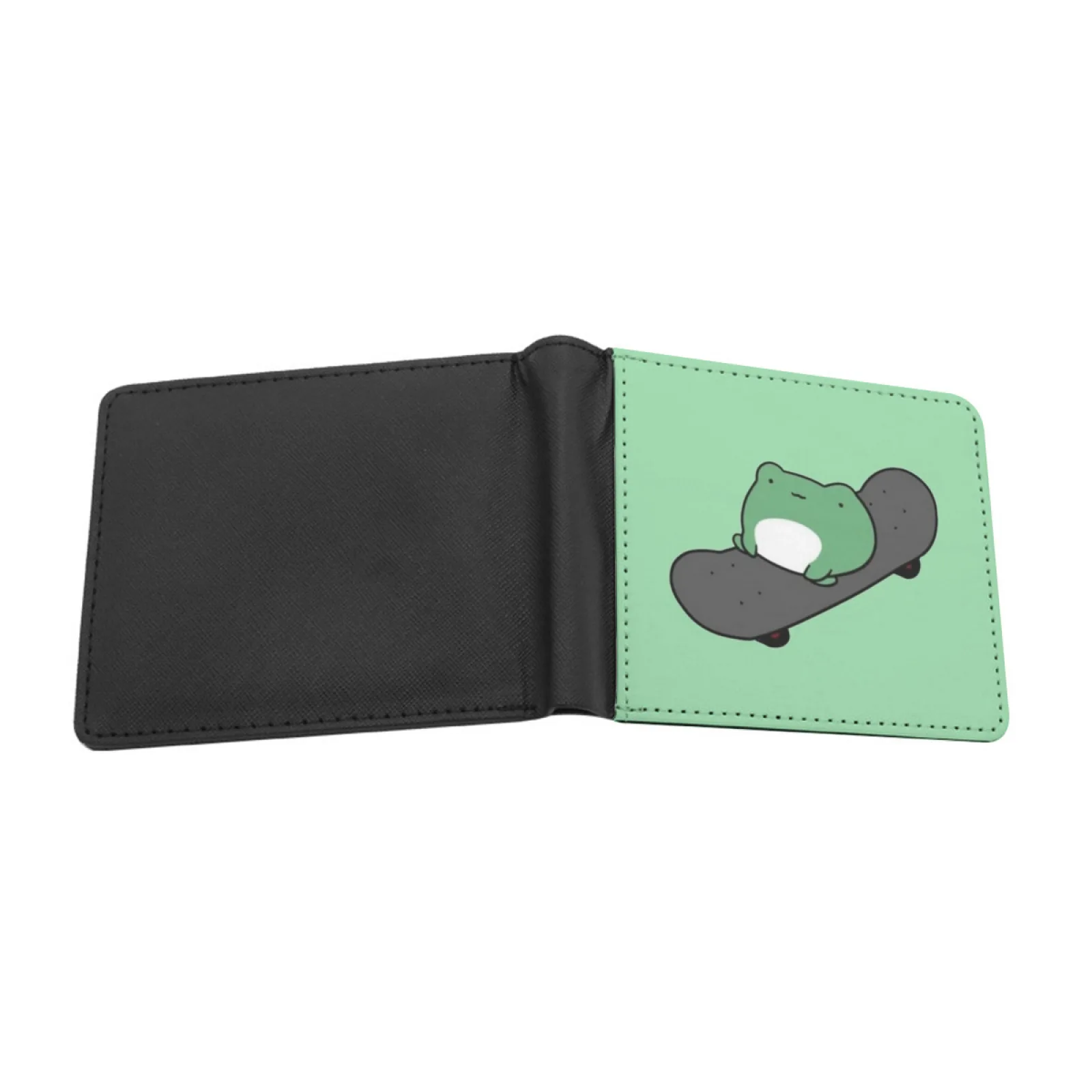 Froggy On A Skateboard Men's Wallet Pu Leather Wallet Multifunction Credit Card Purse Frog Skateboard Frog On A Skateboard