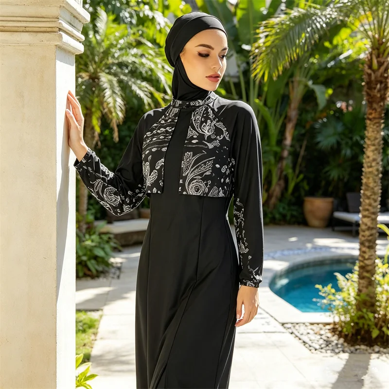 

3pcs Burkini Femme Musulmane Maillot De Bain Muslim Women Swimwear Swimsuit Long Swim Dress Hijab Pants Set Islam Bathing Suit