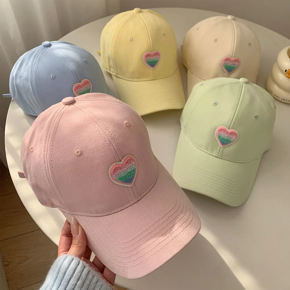 2024 New Love Type Versatile Baseball Hat for Women, Korean Edition, Big Head, Small Face, Enlarged Size, Deepened Duck Tongue H