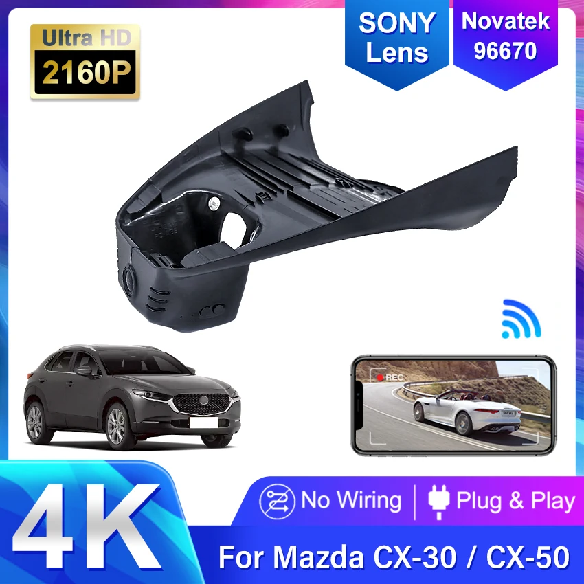

4K 2160P Plug And Play Easy installation Wifi Car DVR Dash Cam For Mazda CX30 3 2018 2019 2020 2021 2022 By APP Control
