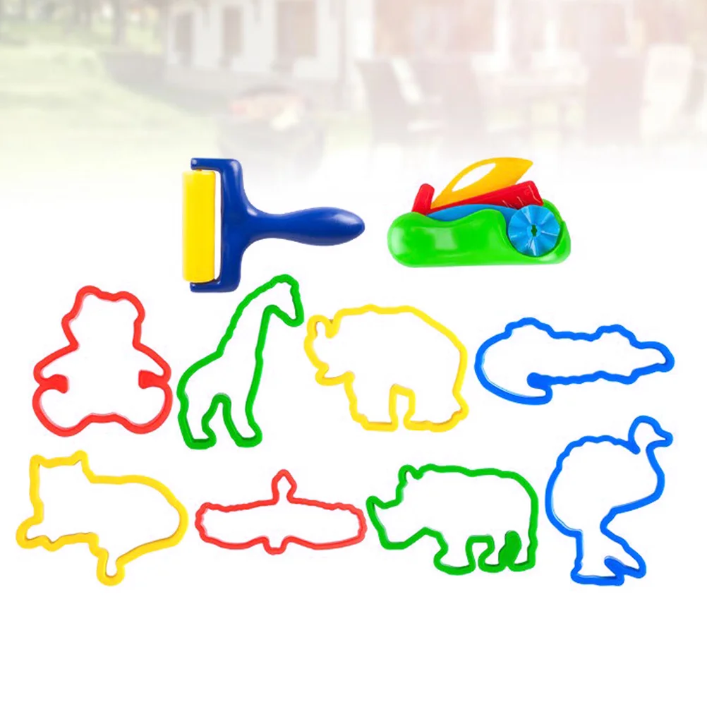 Ensemble de moules à pâte à modeler pour enfants, outils en argile colorée, Kit artisanal de bricolage, coupe-forme animale, léger, apprentissage sûr, 10 pièces