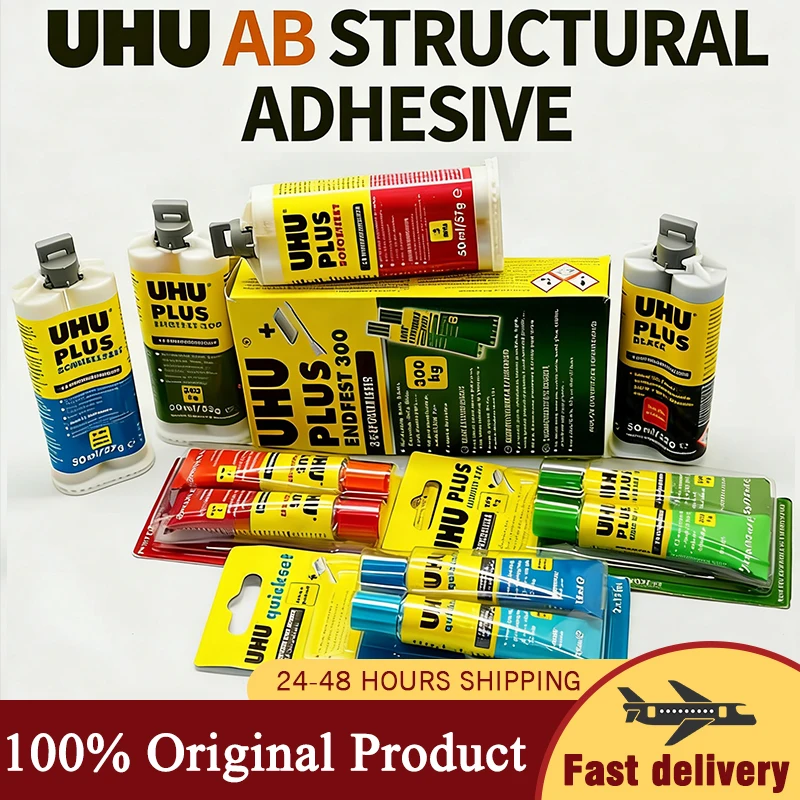 

UHU Epoxy Resin AB Glue plus 300kg High-Strength Adhesive for Glasses Jewelry Gemstones Wood Metal Accessories