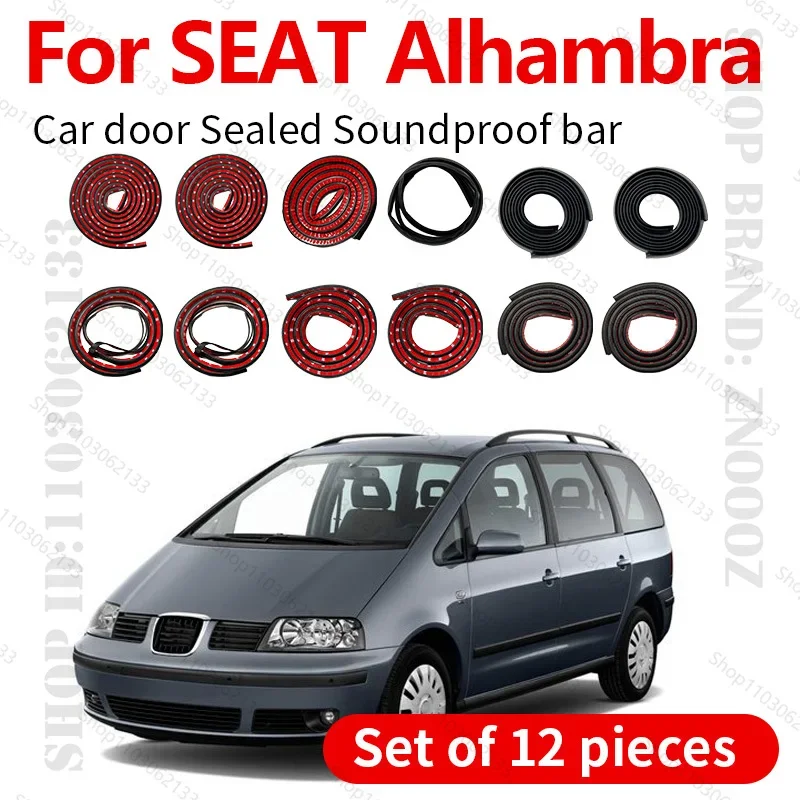 Car Door Strip Rubber Double Layer Sealing Protector Soundproof Strip Dustproof Seal Strip 12PCS Set For 2010-2020 SEAT Alhambra