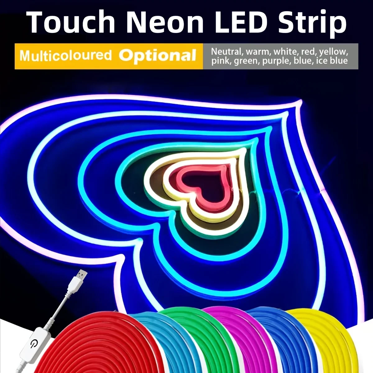

Intelligent remote control rainbow neon light with USB flexible silicone outdoor party decoration lightbackgroundatmospherelight