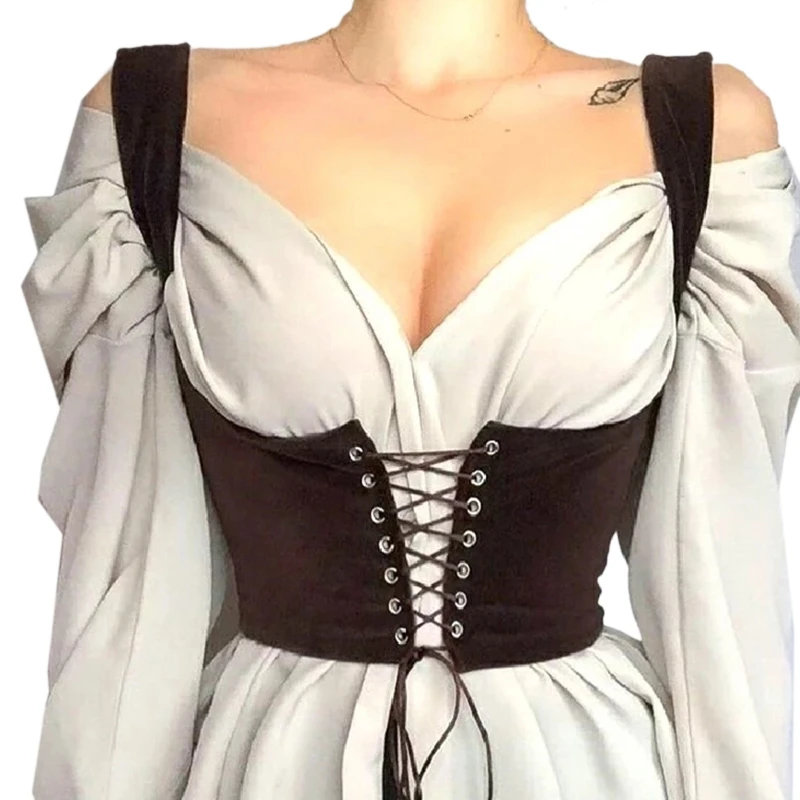 Women Elastic Underbust Corset Bustier Waist Training Cincher Adjustable Corsets