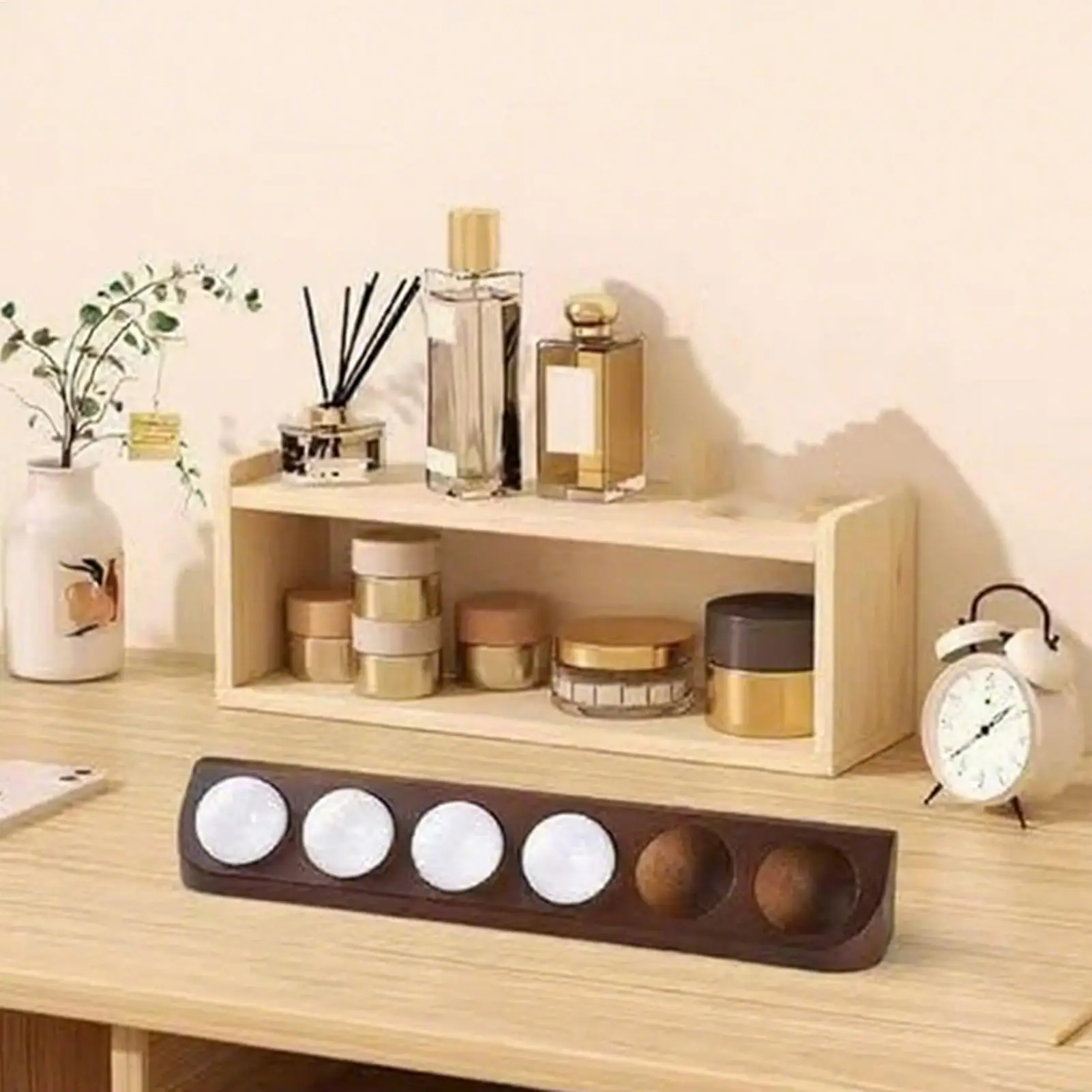 Golf Ball Display 6-Holes Wood Golf Ball Storage Holder Golfer Enthusiast Collection Cabinet Shelf Decor For Living Room