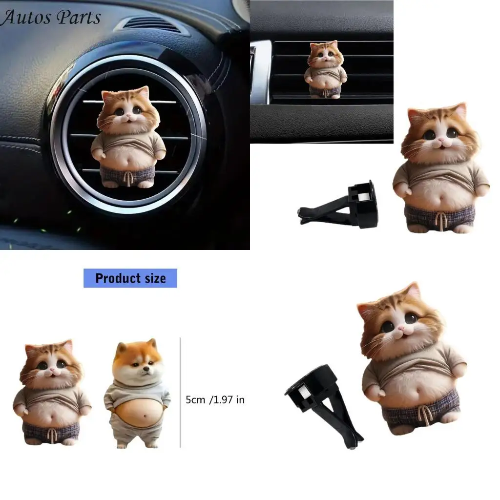 

57BA Car Scent Car Air Freshener Clip, Cartoon Animal Car Fresheners Vent Clip LongLasting Air Freshener for Vehicle