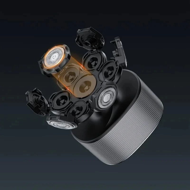 Unicórnio novo ipx6 à prova dwaterproof água seis em um barbeador elétrico 7d sem fio recarregável careca barbeador barba beleza conjunto de limpeza profunda