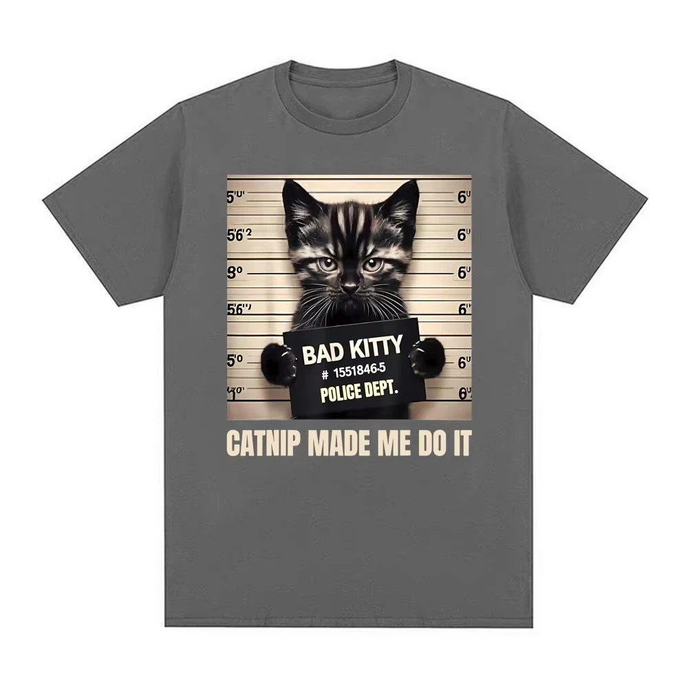 Mugshot for Cat Lover Cat Mom Cat Dad Graphic Tee Shirt Men Women Short Sleeve Cotton T Shirts Fashion Gothic T-shirt Streetwear