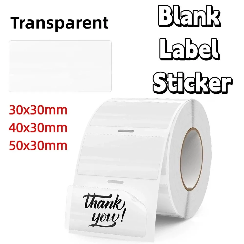

230Pcs Transparent Blank Label Sticker DIY Waterproof Thermal Printing Paper Tear Resistant Anti-Oil Name Tag Sticker