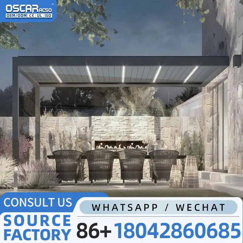 

Modern Bioclimatic Custom Aluminium 6x4 Manual Remote Controlled Sun Shade Outdoor Pergola for Garden Patio Backyard pergola