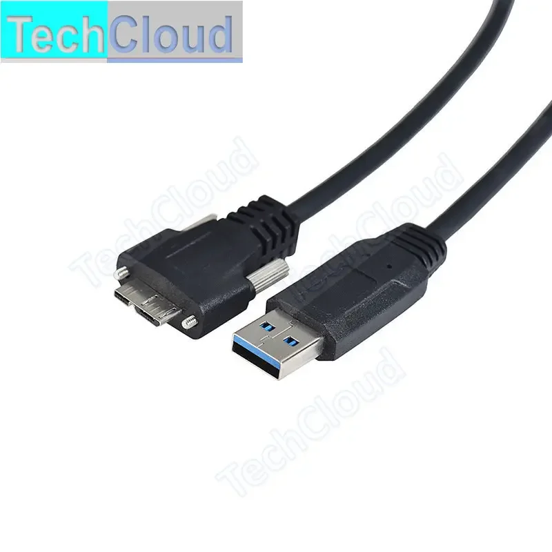 10PCS USB3.0 A to Micro3.0 mobile hard disk Data transmission cable with M2 screw lock panel for Industrial camera