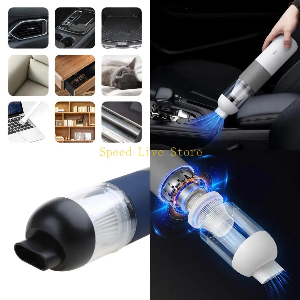 547C High Power Car Vacuum Cleaner Handheld Home Car Powerful Suction USBRechargeable