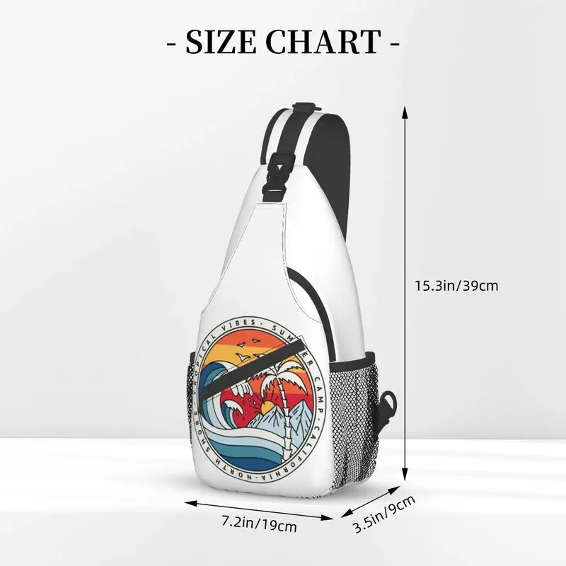 Mode California Strand Surfen Sling Tas Voor Reizen Wandelen Mannen Zomer Surfer Crossbody Borst Rugzak Schouder Dagpack