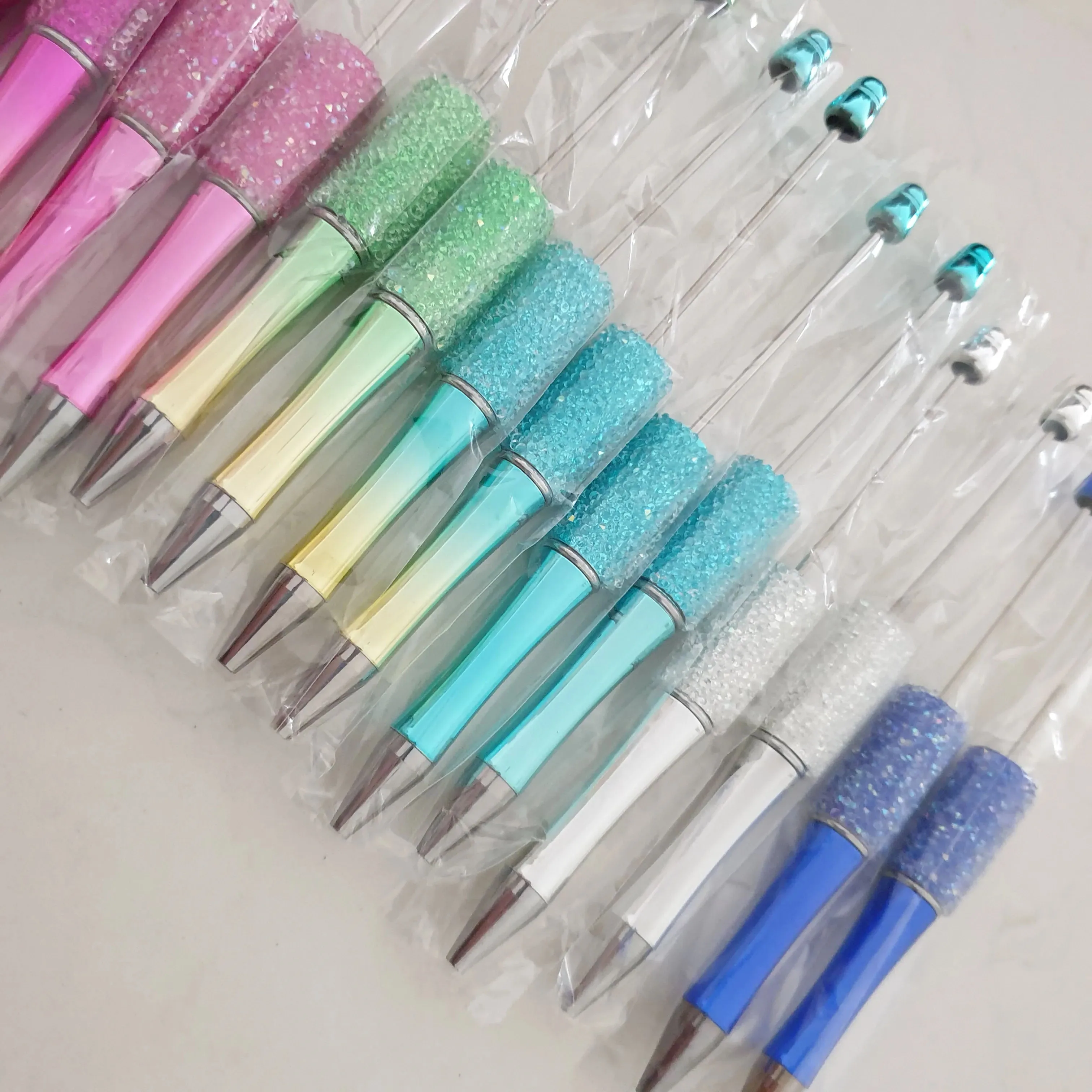 30pcs DIY Beaded Pen Beadable Pen Plastic Pens Cute Korean Stationery Luxury School Office Supplies  Utiles Escolares Japoneses