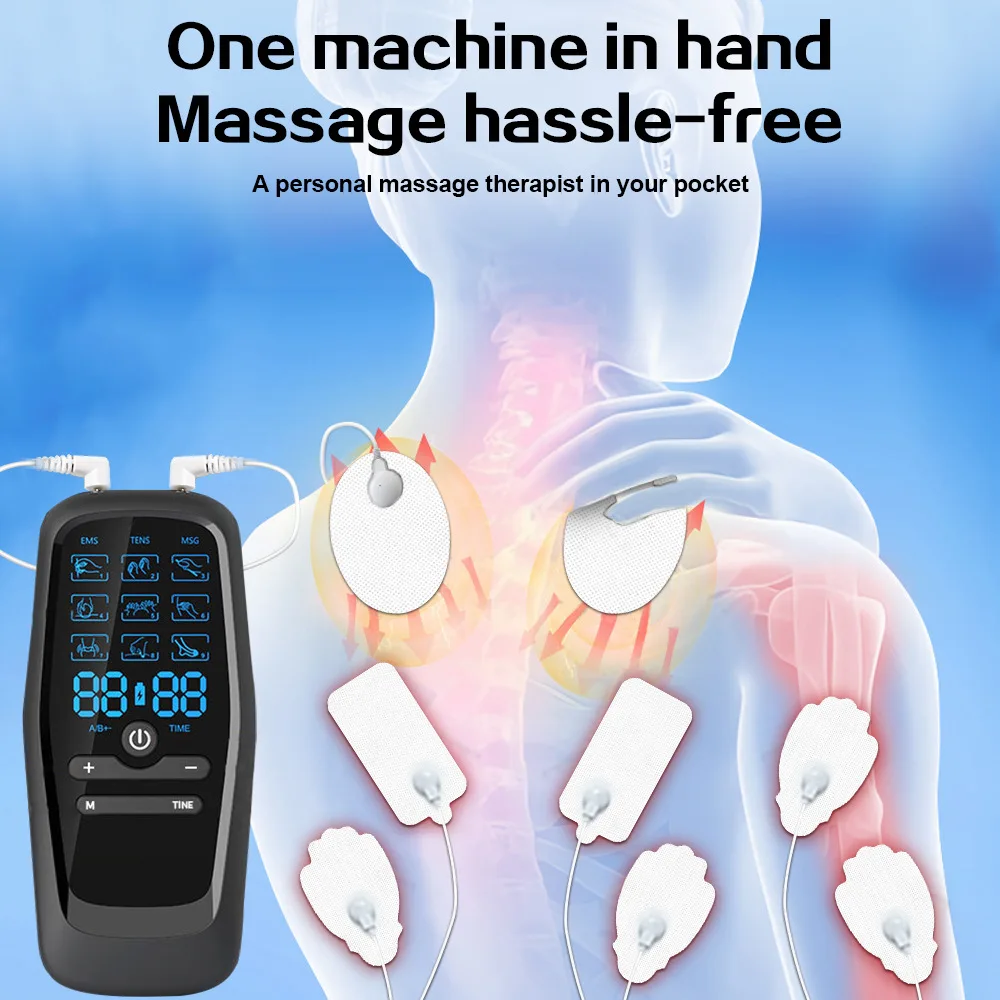 

Electric TENS EMS Stimulator Digital Pain Relief Massager for Back Neck Muscle Therapy Portable Acupuncture Device