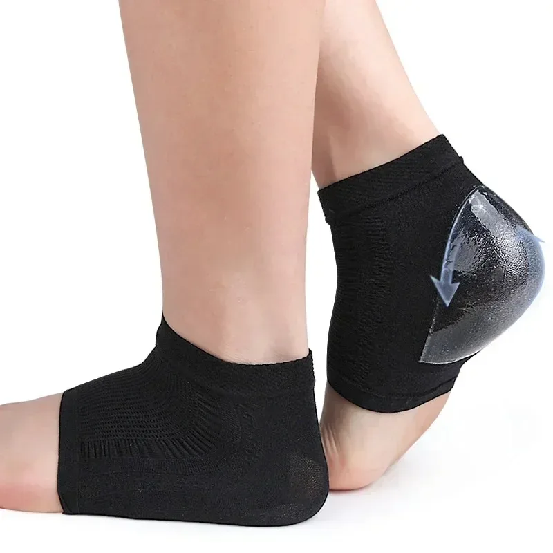 

Breathable Mesh Silicone Heel Socks Foot Cover Moisturizing Half Short Socks Heel Protector Pads for Cracked Dry Feet