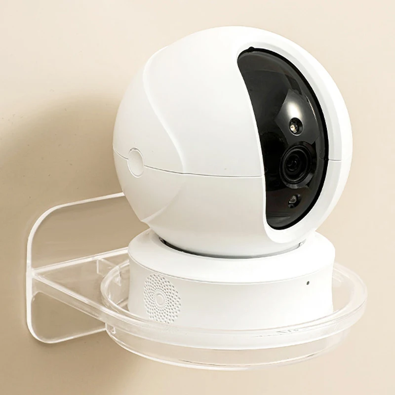 1 pz Staffa di montaggio a parete per telecamera di sicurezza autoadesiva senza punzonatura Supporto per telecamera di sorveglianza in plastica PS per monitor di telecamere