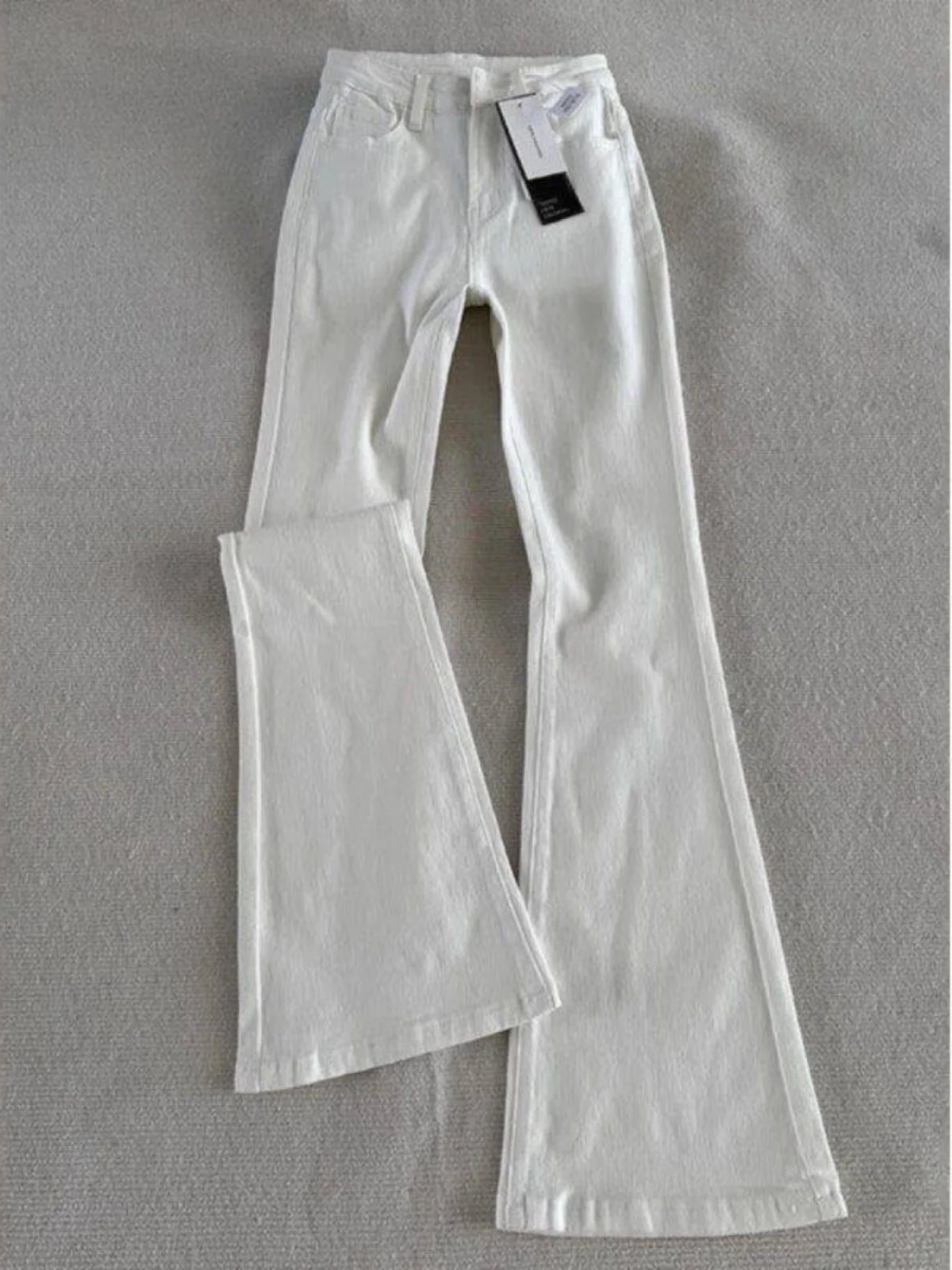 Witte jeans met hoge taille en wijde pijpen Heren lente herfst Cleanfit mes Amerikaanse High Street slanke rechte buisbroek