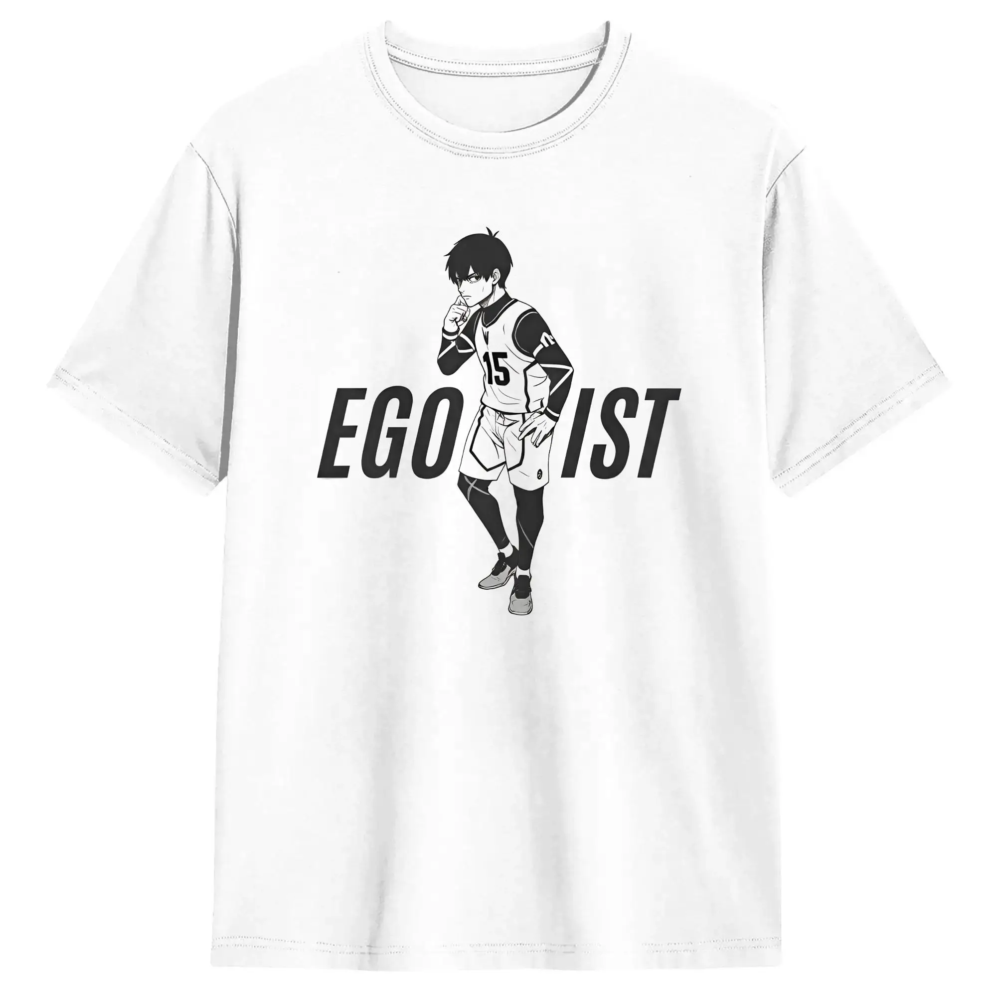 Men's Nagi Seishiro T Shirts Blues Locks Character Cotton Tops Vintage Short Sleeve Round Collar Tee Shirt Classic T-Shirts