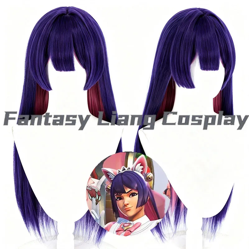 Game Overwatch Kiriko Sira Ultimate Cosplay Wig For Women Halloween Carnival Dress Up Comic Con Cat Cafe Maid Wig