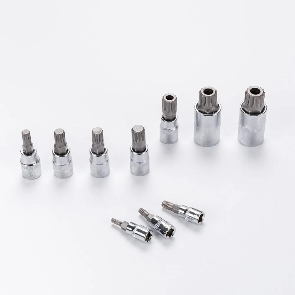 Imagem -04 - Imprensa Professional Batch Sleeve Grupo Ponto Triplo Quadrado Spline Bit Soquete Ferramentas de Reparação Auto Chave de Fenda M4-m18 10 Pcs