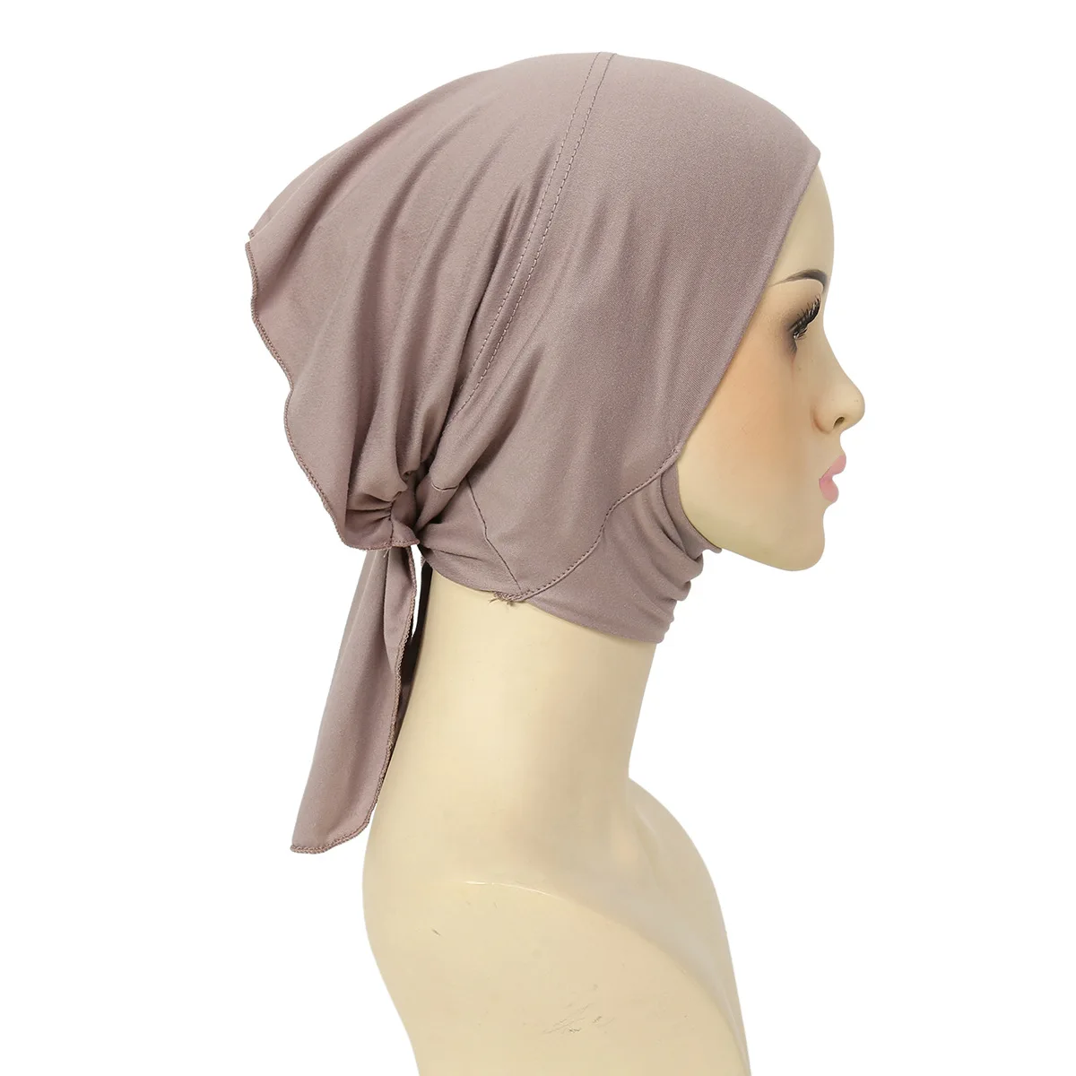 

New Neck Strap Pullover Hat Middle Eastern Women Muslim Headscarf Hat Inner Hijab Underscarf Turban Bonnet Beanies Headscarf Cap