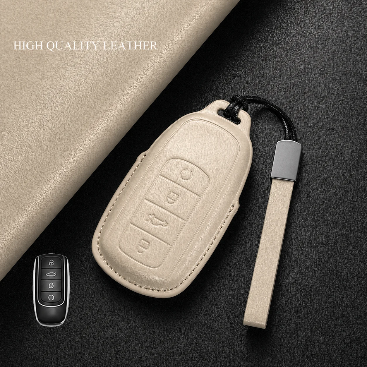 Leder-Autoschlüsselhülle für Chery Tiggo 8 Plus Kunpeng Tiggo 9 EXEED Yaoguang Tiggo 7 Plus Arrizo 8 Explore 06 mit Schnalle – Detail 6