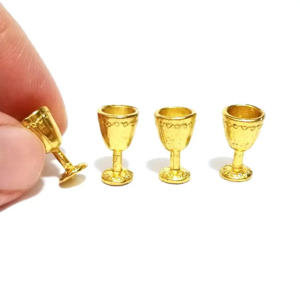 8 Pieces 1/12 Dollhouse Champagne Cup Goblet Model Kits food Pub Decor