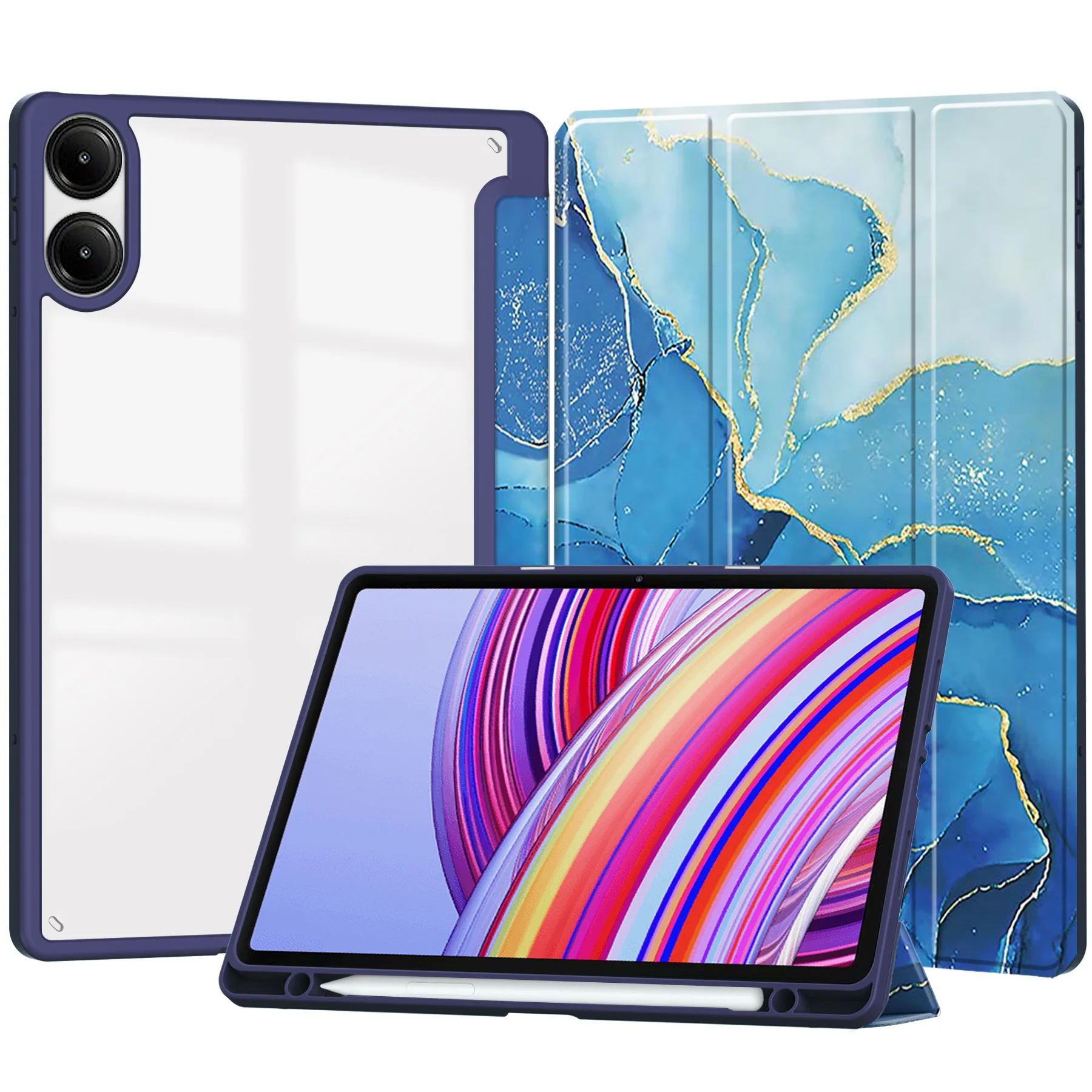 Für Xiaomi Poco Pad Redmi Pad Pro 12.1 Hülle Acryl Dreifach Faltbarer Ständer Stifthalter Stoßfeste Abdeckung – Detail 6