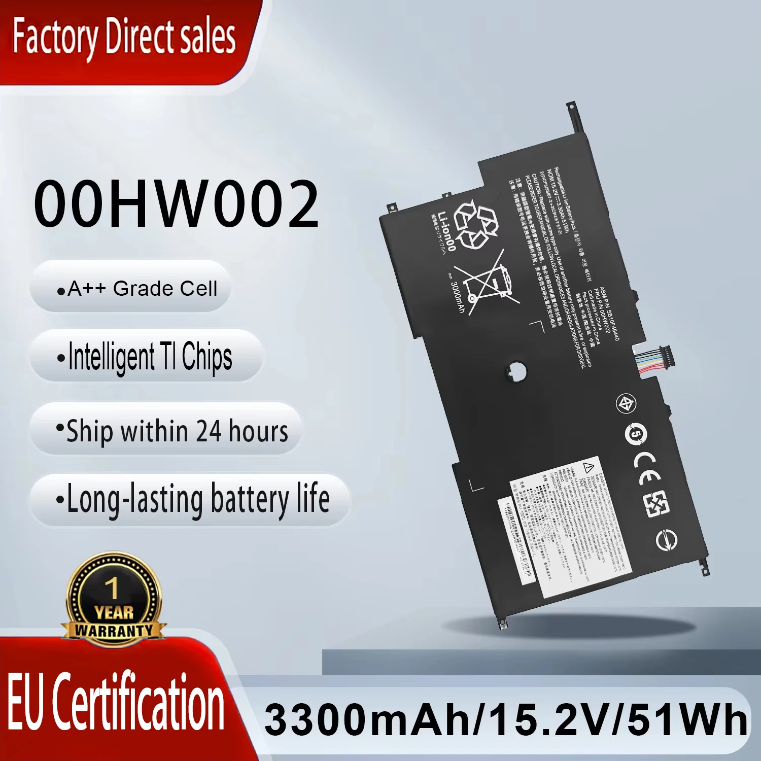 

Battery For Lenovo ThinkPad X1 Carbon Gen 3 2015 00HW002 00HW003 45N1702 45N1703 SB10F46440 SB10F46441