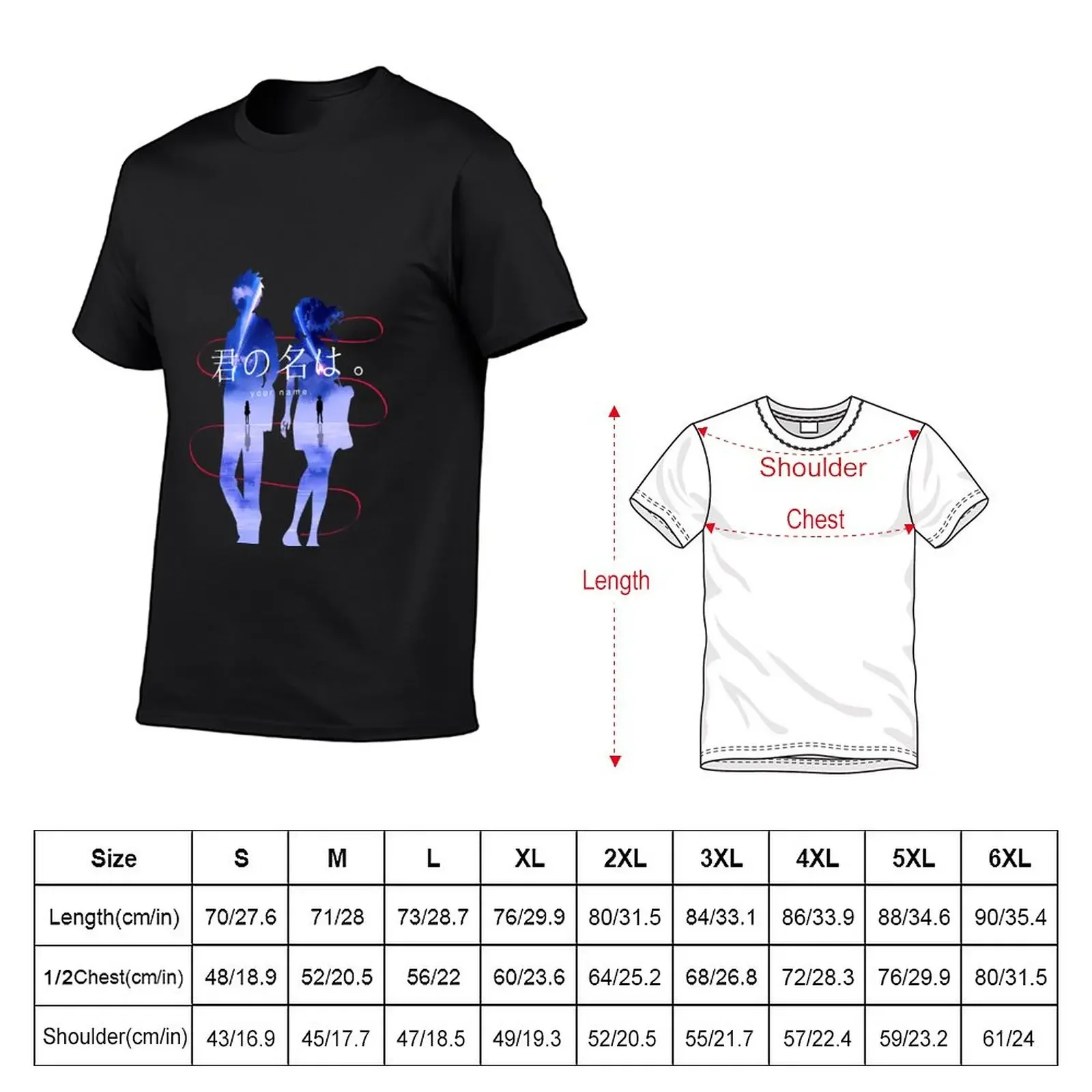 Kimi no Na wa Your Name Anime Mitsuha & Taki Comet T-Shirt graphics anime customs design your own mens t shirt