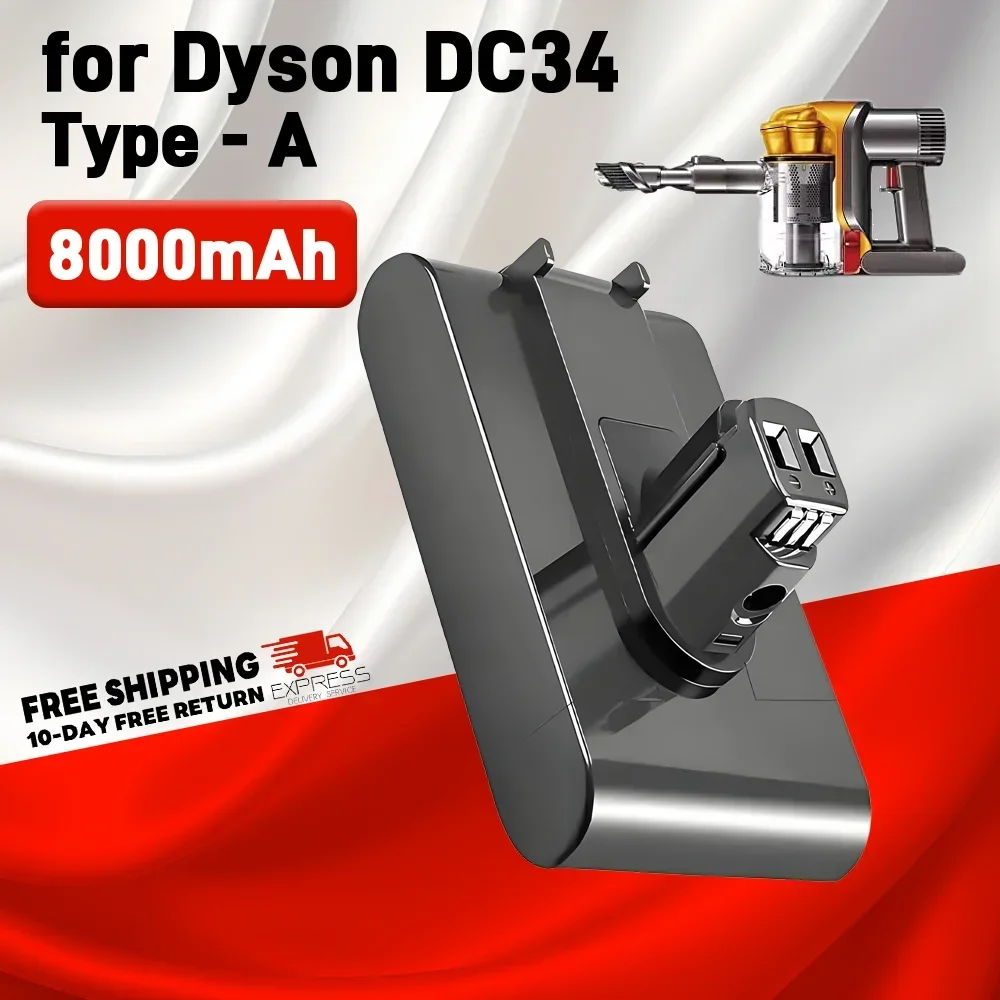 

НОВЫЙ Аккумулятор Li-ion типа A, 22.2В, 8000мАч для пылесосов Dyson DC31/DC34/DC35/DC44/DC45 (серии Animal) и 917083-01