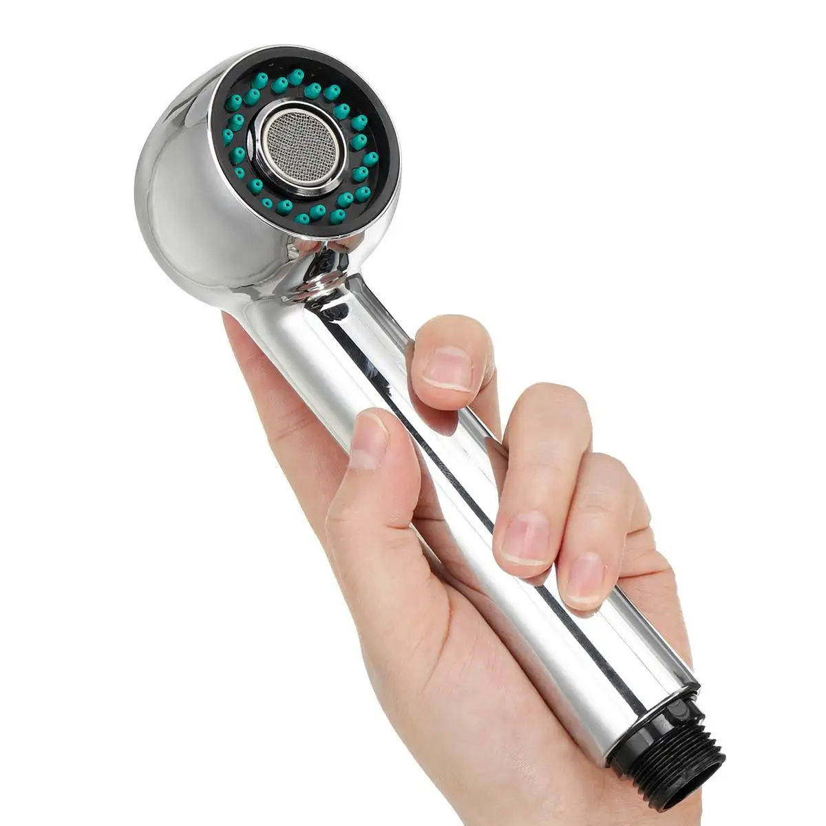 Kitchen Faucet Solid Brass Single Hole Pull Out Spout Kitchen Sink Mixer Tap Stream Sprayer Head Silver Hot Cold Tap Mixer