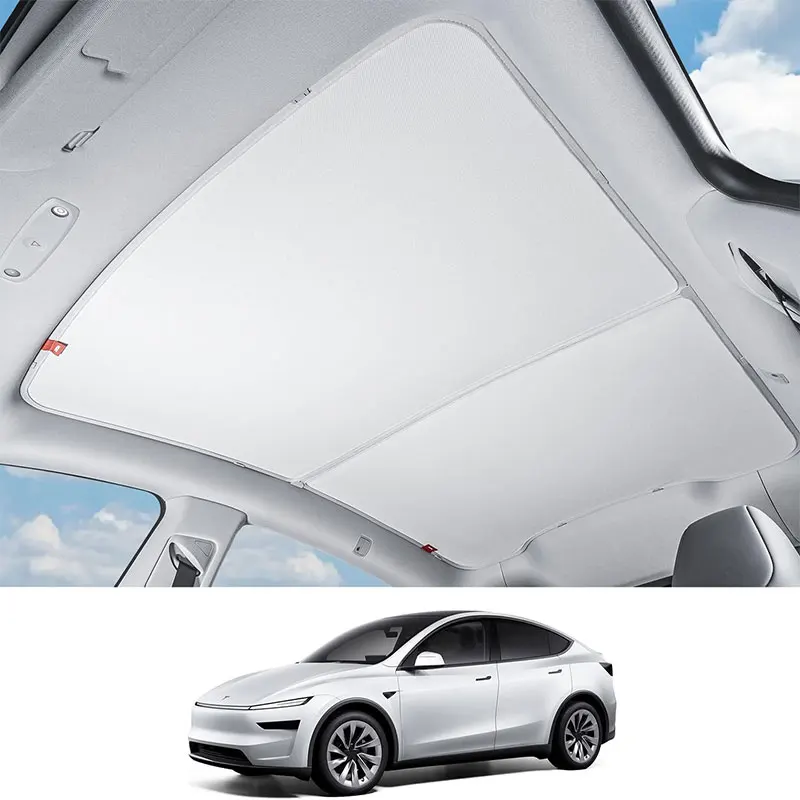 Skylight Sunshade For Tesla Model Y Juniper 2025 Nano Ice Crystal Heat Insulation Glass Front Rear Sunroof Sun Visor Accessories