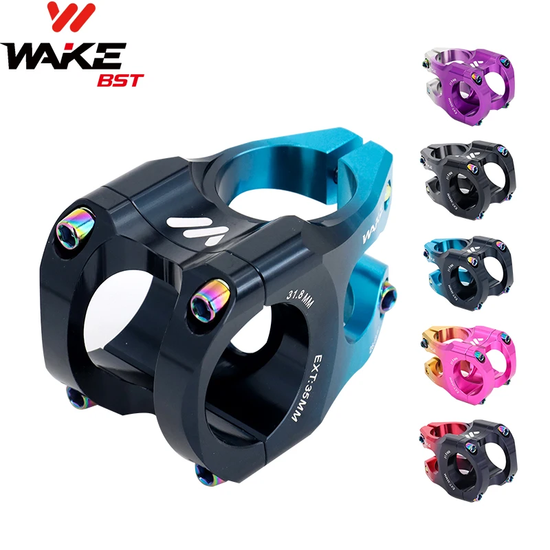 Wake Mtb Power Stem Road Bike Mountain Bicycle Bridge Short 35mm Handlebar Adjustable Stem Riser 31.8 Cycling