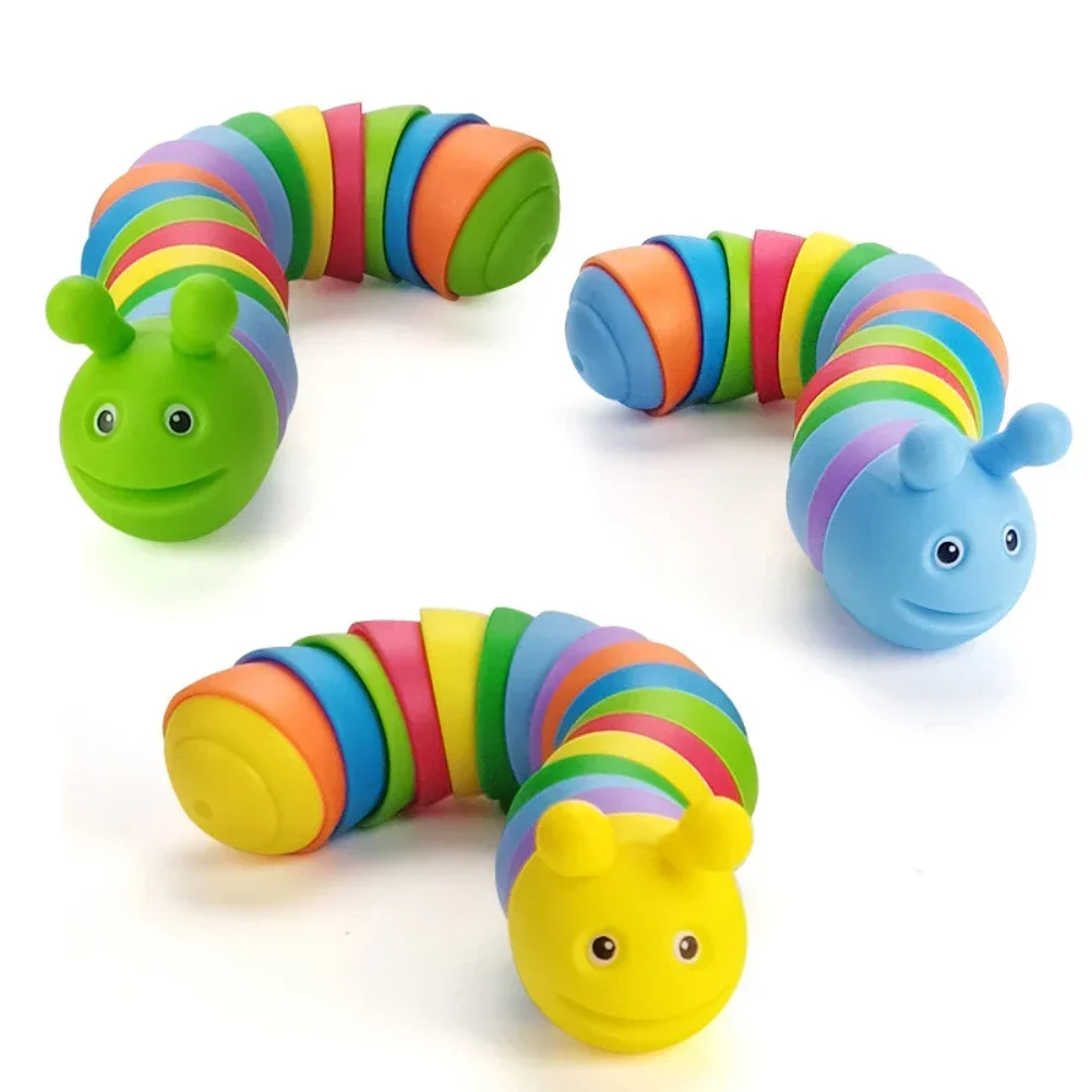 1pcs Mini Simulation Caterpillar Adult Decompression Sensory Toys Articulated Fingertip Children Funny Creep Educational Gift