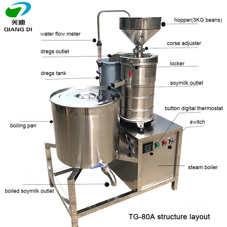 ماكينة تصنيع خثارة حليب الصويا الأوتوماتيكية بسعة 50 كجم #3