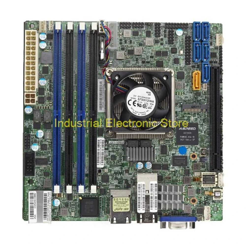 New Xeon Processor D-1518, Single Socket FCBGA 1667 Mini-ITX DDR4-2133MHz 4*SATA3 (6Gbps) Port For Supermicro X10SDV-4C+-TLN4F 