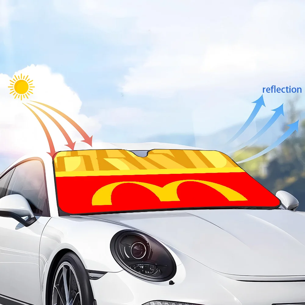 M-McDONALD S غطاء الزجاج الأمامي سيارة الزجاج الأمامي راية نافذة السيارة الظل الزجاج الأمامي ظلة ديكور السيارة الغربية