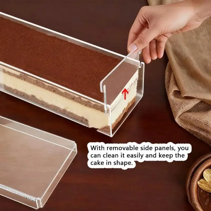 Clear Acrylic Cake Box With Lid Sealed Stackable Tiramisu Mousse Dessert Container For Home Baking Wedding Dessert Table Display