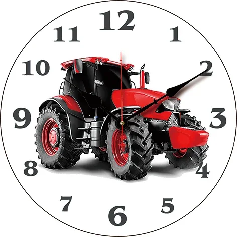 Red Truck Custom Large Clock Living Room Home Decor Round Wall Clock Quartz Table Clock Children Bedroom Decoration Wall Watch