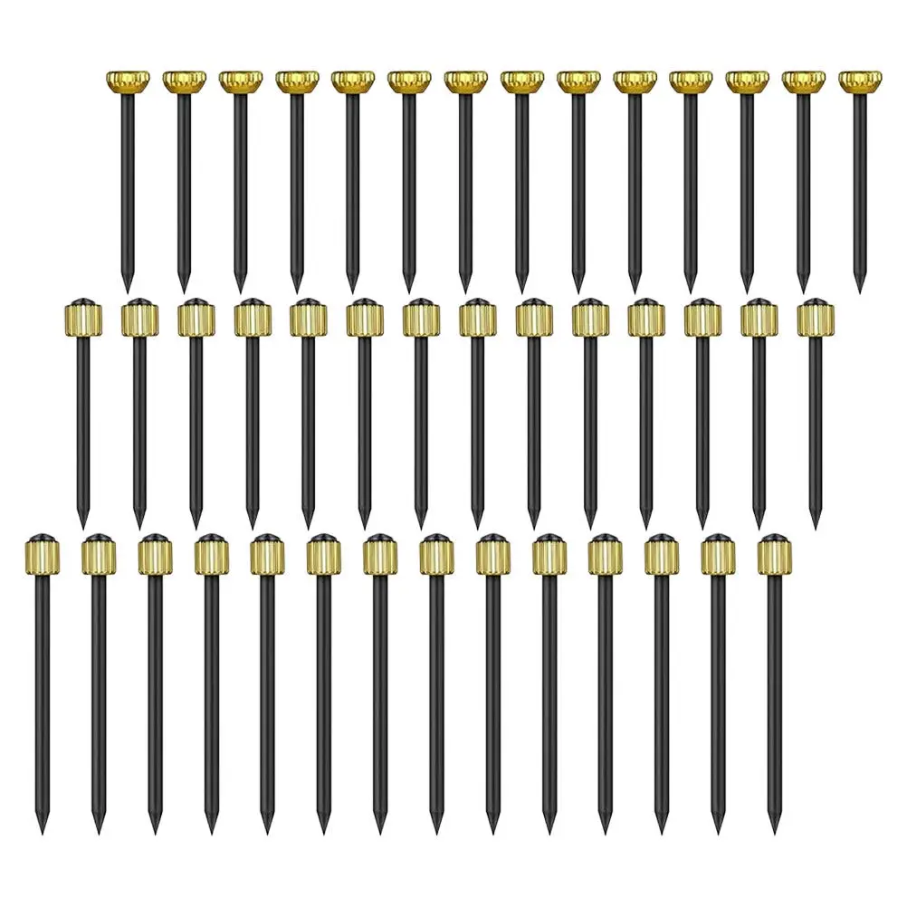 90Pcs Black Wall Nails Brass Cap Steel Picture Hangers for Drywall Plaster Homes Offices Galleries Minimal Hole High Strength