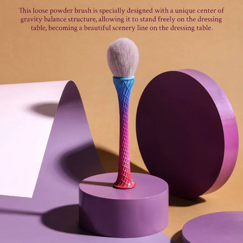Brocha para polvos sueltos ecológica, colección de brochas de maquillaje, mango ergonómico para una mezcla precisa, cerdas de larga duración