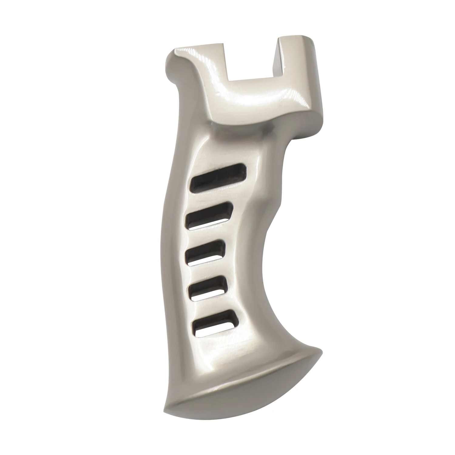 Alloy Slingshot Handle Grip with Hollow Cutouts & Top Mounting Slot for DIY Outdoor Target Practice Accessories