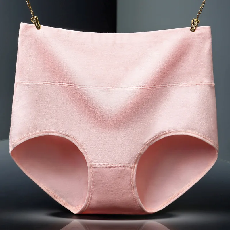 4Pcs/Lot High Waist Panties Women Underwear Cotton Shapers Body Slimming Plus Size Briefs Underpants Female Sexy Lingerie Shorts