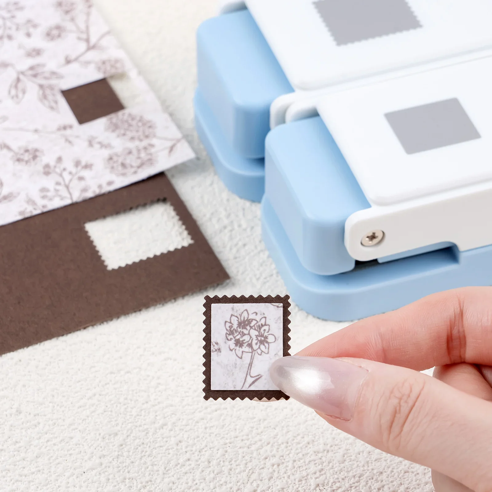 Layering Rectangular Craft Punches with Precision Alignment Cutout Postage-Stamp Rectangle Paper Punch for Journal &Scrapbooking