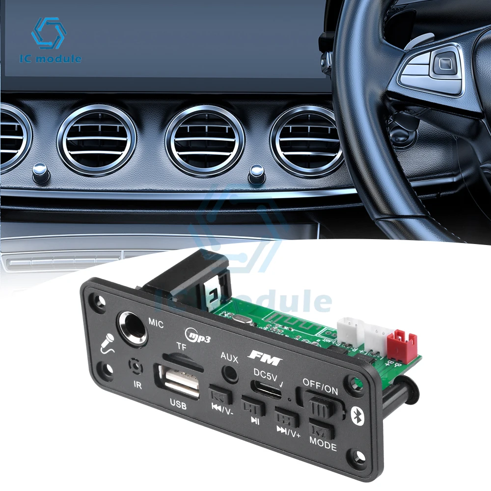 MP3 Bluetooth Amplifier Decoder Board 2 * 3W With Microphone Jack MIC Bluetooth 5.3 Lossless U disk TF Card AUX Player